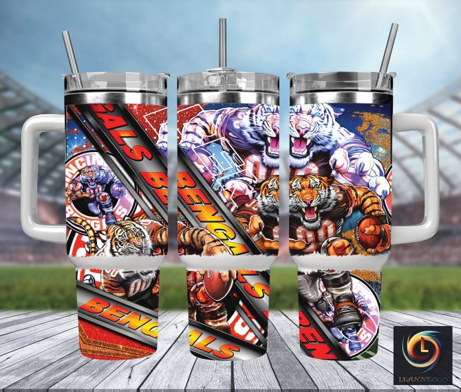 Bengals Football Tumbler - Double-Walled Insulated 40oz Mug