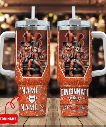 Custom Name Cincinnati Bengals Tumbler - Personalized Football Fan Gift