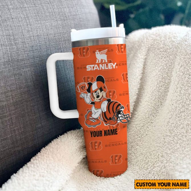 Customizable Stanley Tumbler - Cincinnati Football Fan Gift with Cartoon Design - Image 2