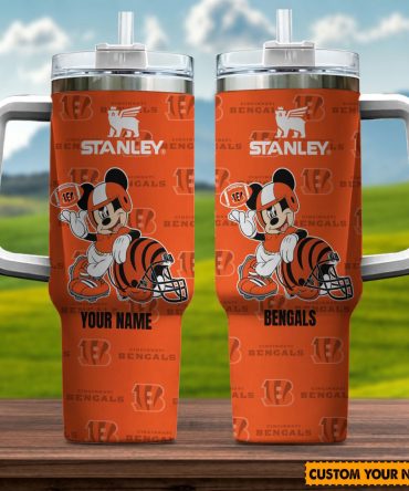 Customizable Stanley Tumbler - Cincinnati Football Fan Gift with Cartoon Design