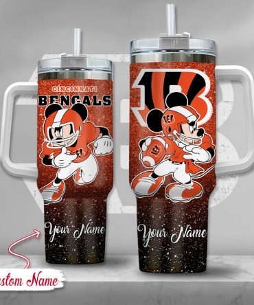 Personalized Cincinnati Football Fan Tumbler with Iconic Character Design