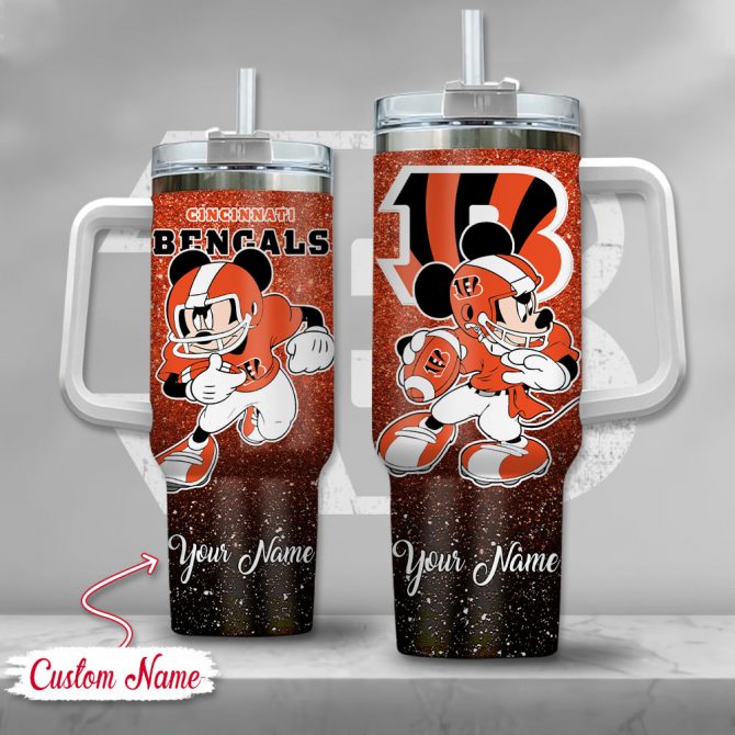 Personalized Cincinnati Football Fan Tumbler with Iconic Character Design