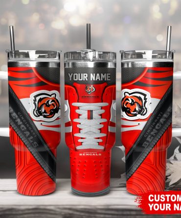 Personalized Cincinnati Bengals Tumbler - Custom Name Sports Fan Gift