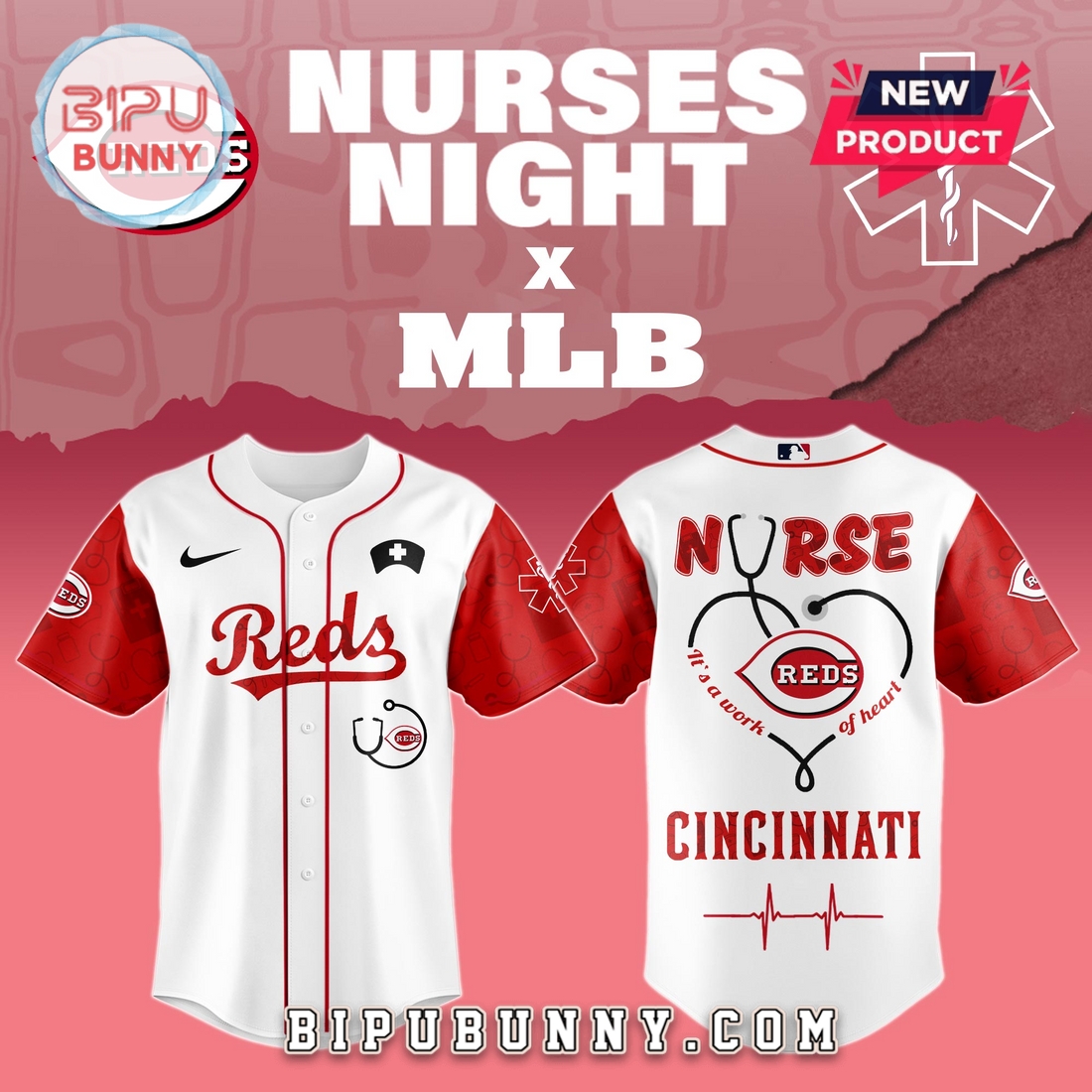 Cincinnati Reds MLB Nurses Game Night Baseball Jersey