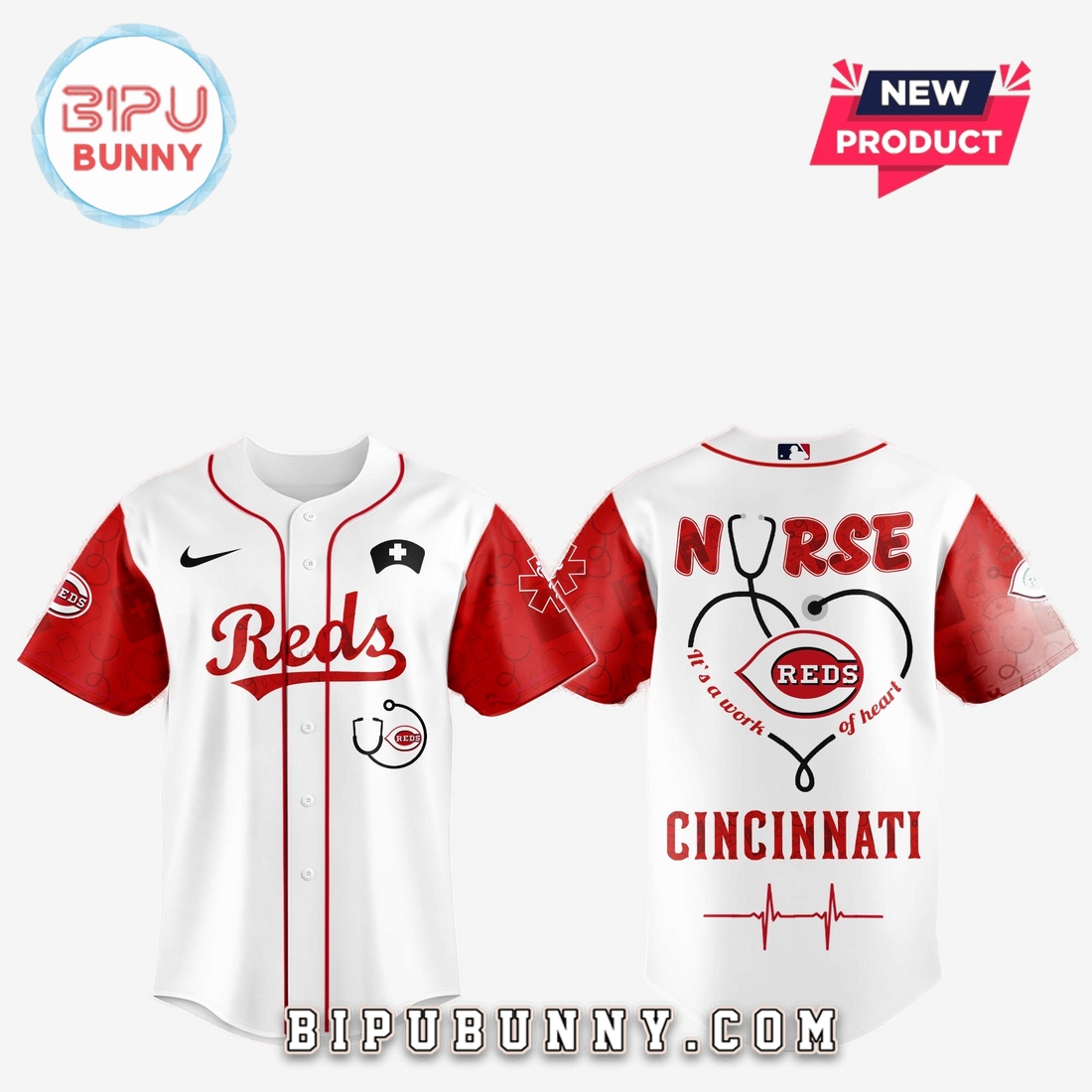 Cincinnati Reds MLB Nurses Game Night Baseball Jersey - Image 2