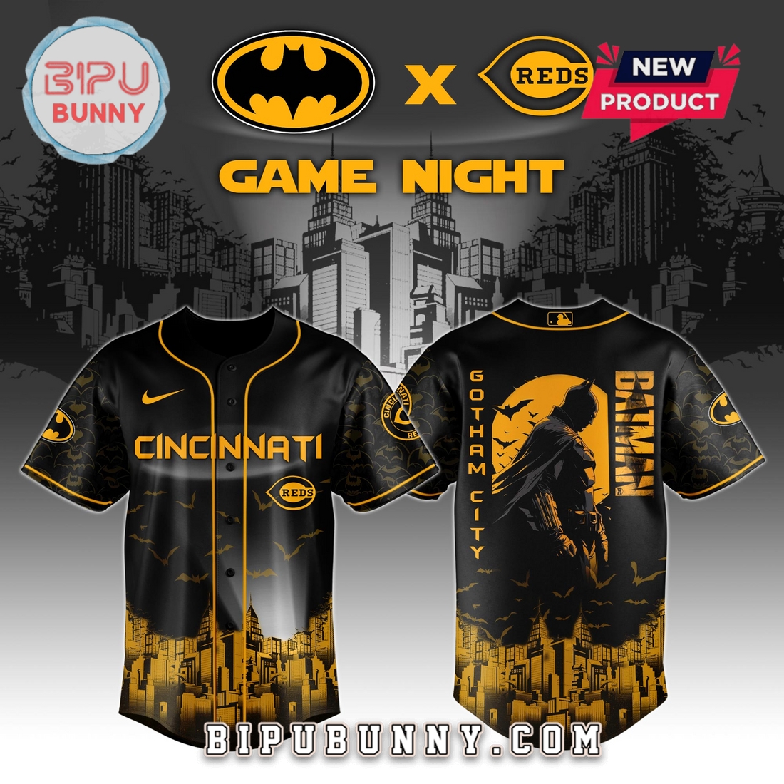 Cincinnati Reds MLB x Batman Game Night Baseball Jersey - Image 2