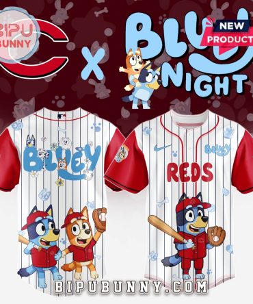 Cincinnati Reds MLB x Bluey And Bingo Baseball Jersey