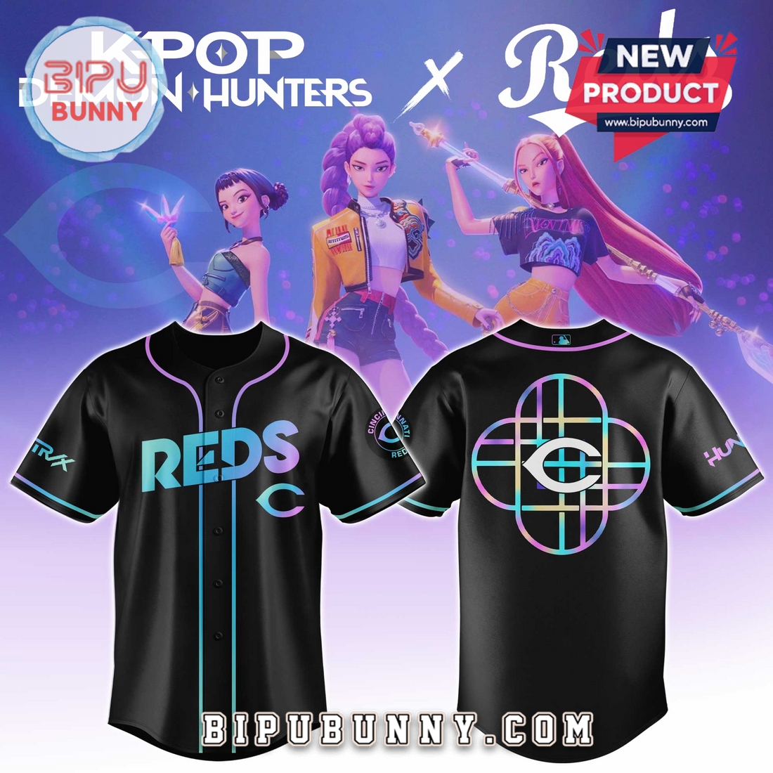 Cincinnati Reds MLB x KPop Demon Hunters Baseball Jersey