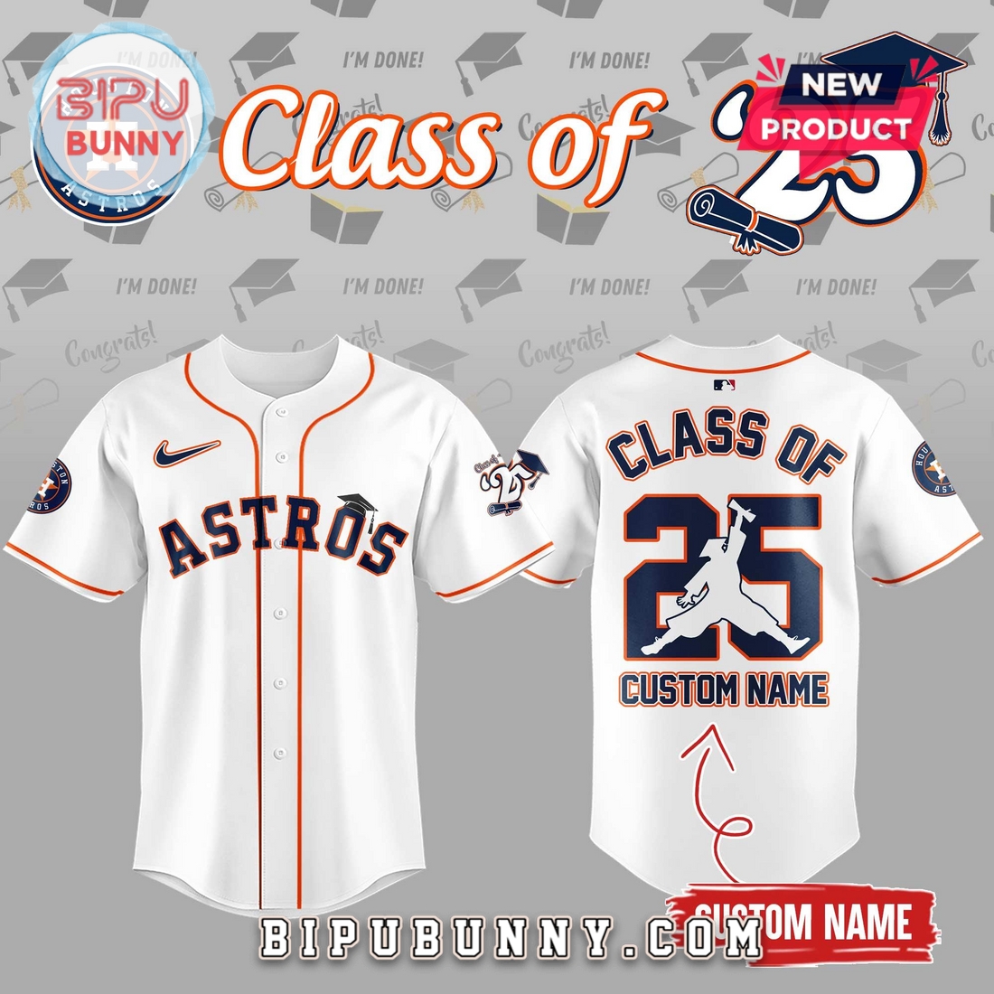 Class Of 2025 Houston Astros Baseball Jersey