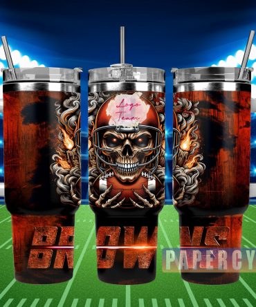 Skull Football Tumbler - Double Wall Insulated Stainless Steel Cup