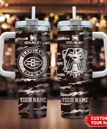 Personalized Cleveland Browns Stanley Tumbler - Custom Name, Perfect Gift