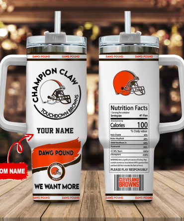 Custom Cleveland Browns Fan Mug - Personalized Champion Claw Tumbler