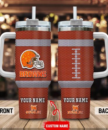 Custom Football Fan Tumbler with Handle - Personalized Insulated Drinkware