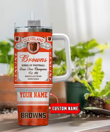 Custom Cleveland Browns Tumbler - Personalized Football Fan Gift with Your Name