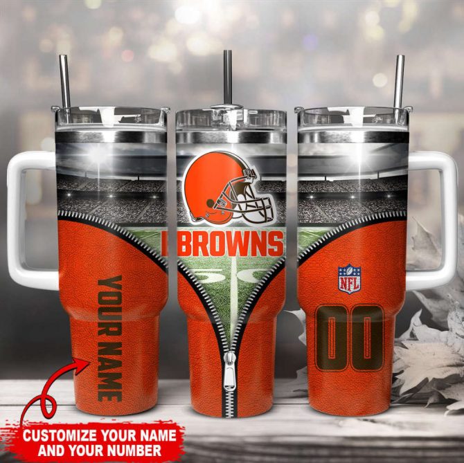 Customizable Football Fan Tumbler with Straw - Personalized Name & Number