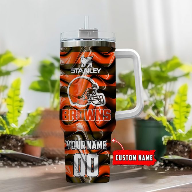 Custom NFL Team Tumbler - Personalized Insulated Drinkware with Handle & Straw - Image 2