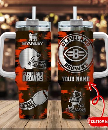 Customizable Cleveland Browns Insulated Tumbler with Handle - Personalized Gift