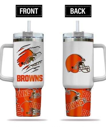 Cleveland Browns Insulated Tumbler with Straw & Handle - 40oz NFL Fan Mug