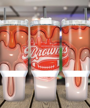 Brown Football Tumbler with Handle - Insulated Travel Mug for Sports Fans