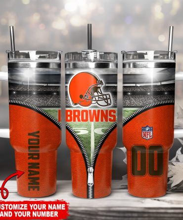 Custom NFL Team Tumbler with Handle - Personalize Your Name & Number