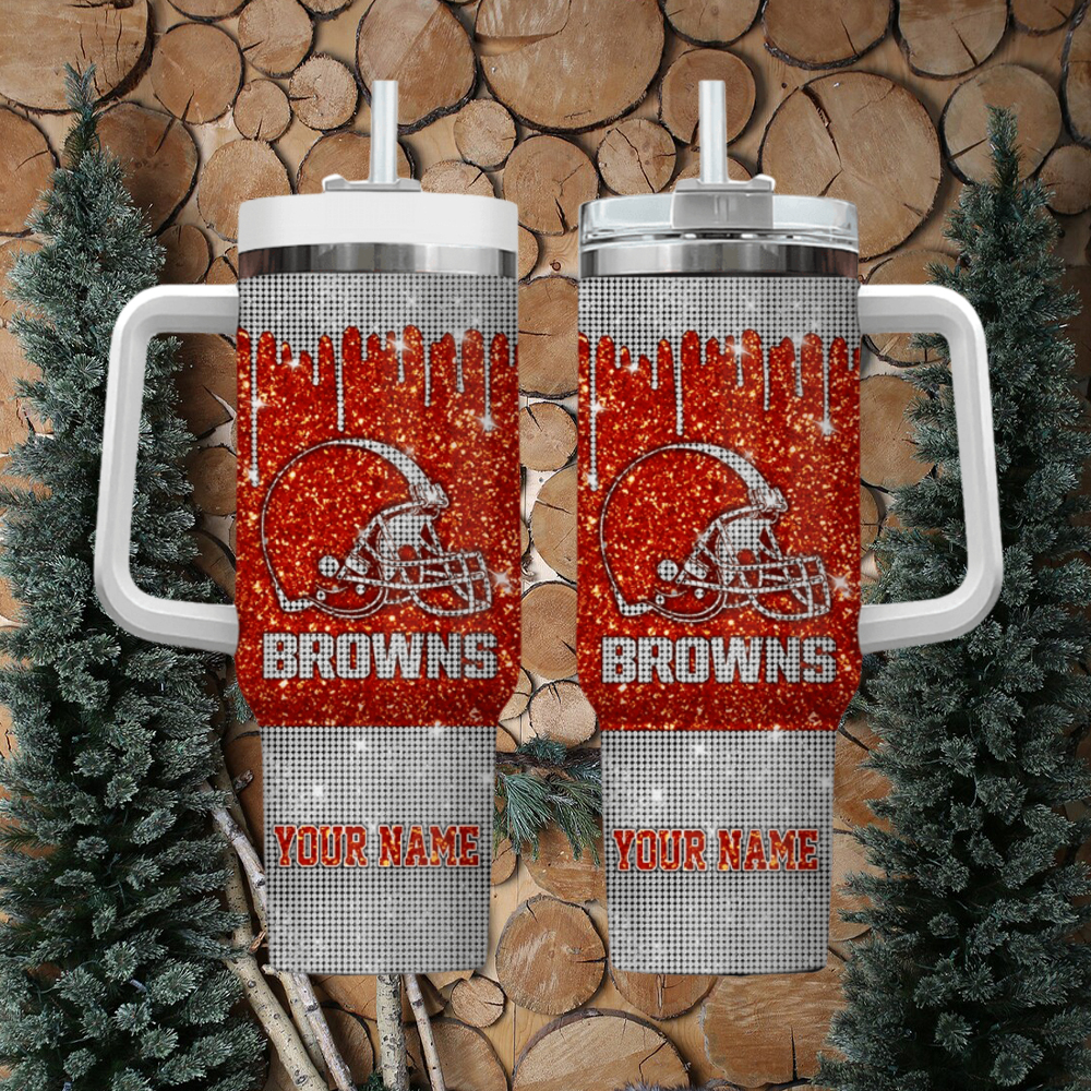 Custom Glitter Football Team Tumbler with Handle - Personalized Name - Image 2