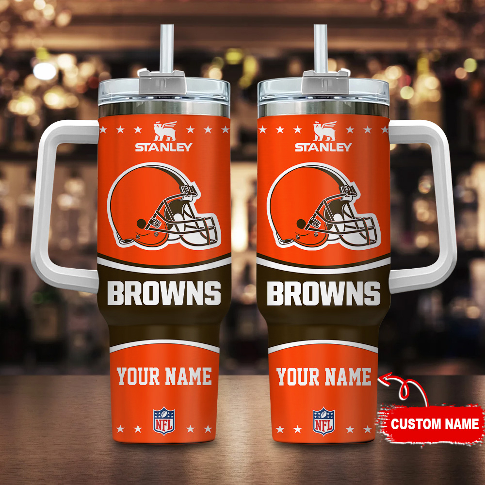 Custom NFL Team Tumbler with Handle & Straw - Personalized Gift for Fans