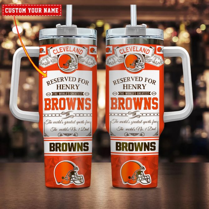 Custom Cleveland Browns Tumbler - Personalized Gift for Fans