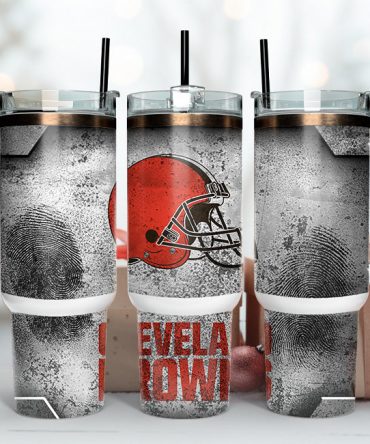Cleveland Football Team Insulated Tumbler with Handle & Straw - Perfect Gift for Fans