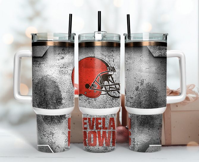 Cleveland Football Team Insulated Tumbler with Handle & Straw - Perfect Gift for Fans