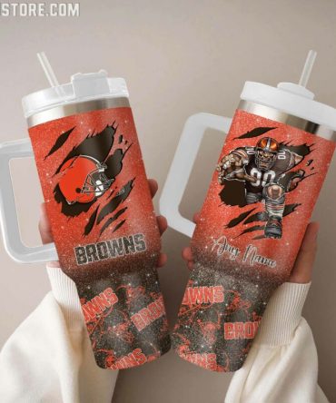 Custom Football Fan Tumbler with Handle - Personalized Gift for Sports Lovers