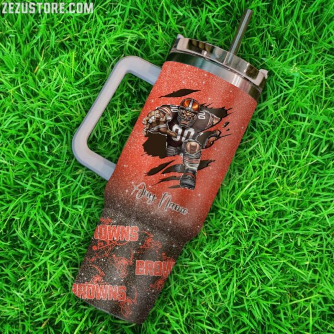 Custom Football Fan Tumbler with Handle - Personalized Gift for Sports Lovers - Image 3