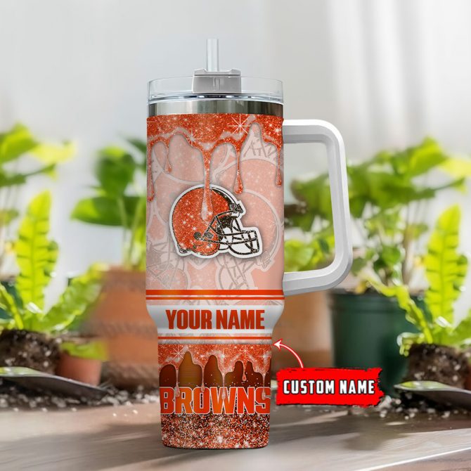 Custom Name Football Tumbler - Personalized Glitter Sports Fan Gift - Image 2
