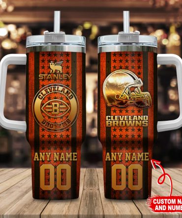 Personalized Cleveland Browns Tumbler with Custom Name & Number - Perfect Gift for Fans