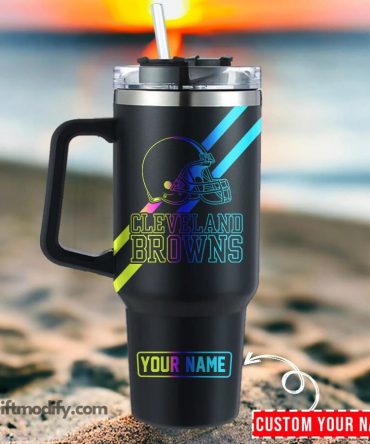 Personalized Cleveland Football Team Tumbler - Custom Name Gift
