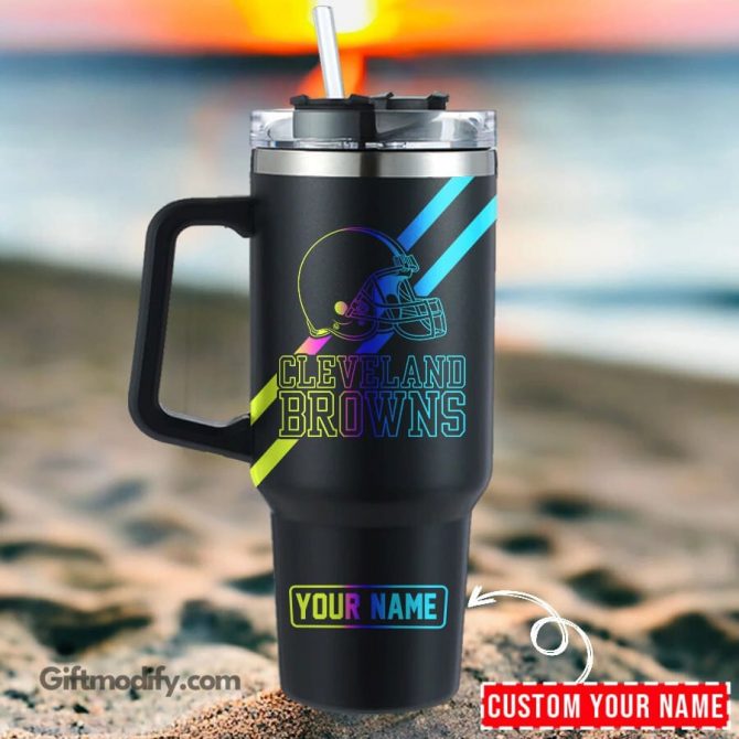 Personalized Cleveland Football Team Tumbler - Custom Name Gift