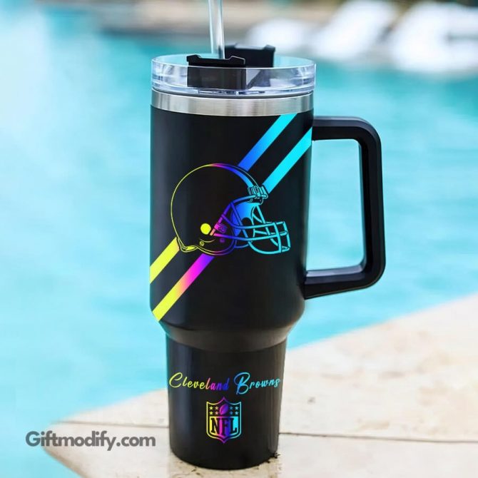 Personalized Cleveland Football Team Tumbler - Custom Name Gift - Image 2