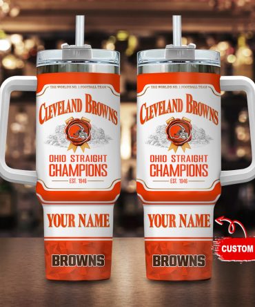 Custom Cleveland Browns Championship Tumbler - Personalized Fan Gift