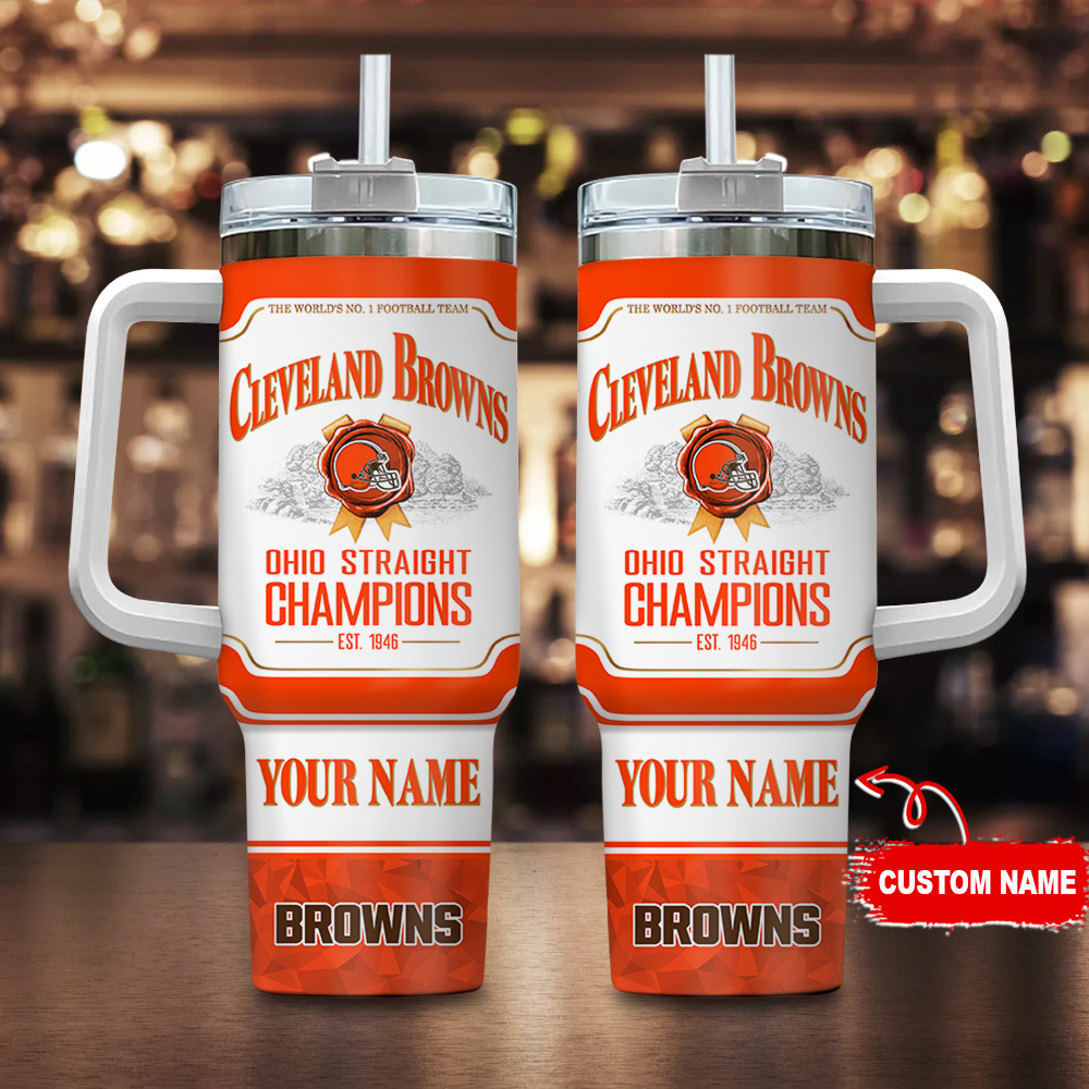 Custom Cleveland Browns Championship Tumbler - Personalized Fan Gift
