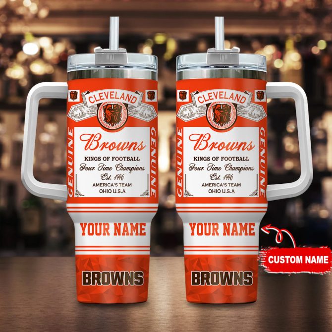 Custom Cleveland Browns Tumbler - Personalized Football Fan Gift