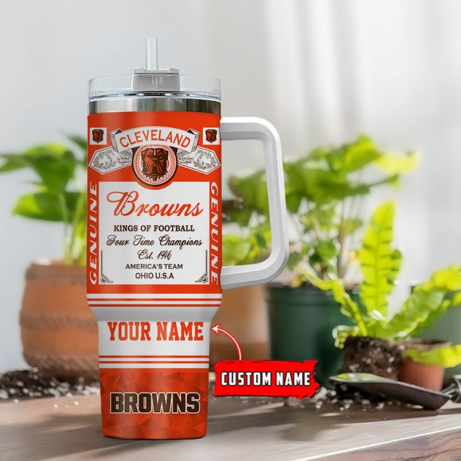 Custom Cleveland Browns Tumbler - Personalized Football Fan Gift - Image 2