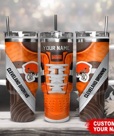 Personalized Cleveland Browns Tumbler with Custom Name - Unique Fan Gift