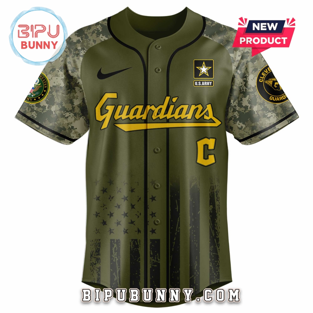 Cleveland Guardians MLB x 250 U.S. Army Baseball Jersey - Image 2