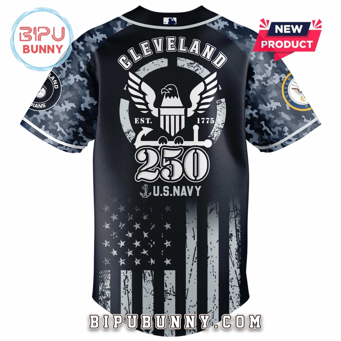Cleveland Guardians MLB x 250 U.S. Navy Baseball Jersey - Image 3