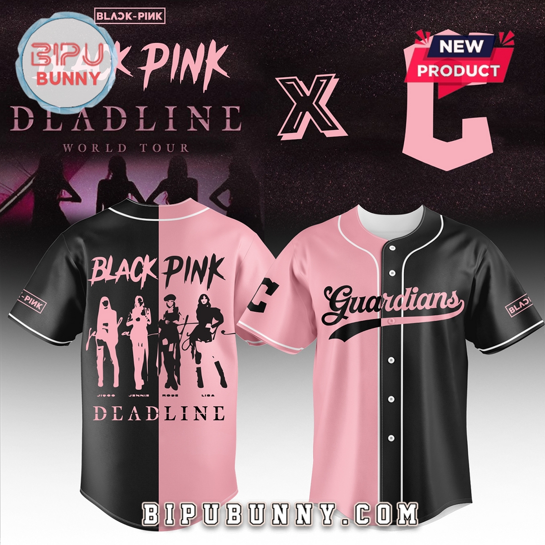 Cleveland Guardians MLB x BLACKPINK Baseball Jersey - Image 2