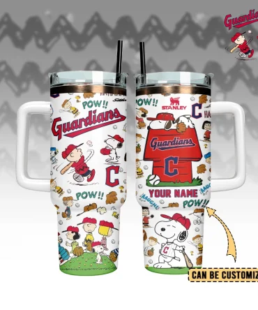 Cleveland Guardians x Peanuts Custom Stanley Cup 40 oz 30 oz Tumbler With Handle