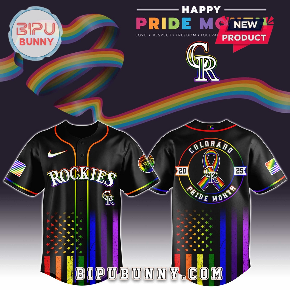 Colorado Rockies Happy Pride Month Baseball Jersey