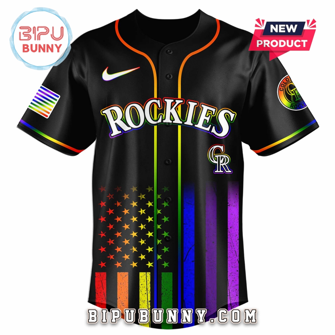 Colorado Rockies Happy Pride Month Baseball Jersey - Image 2