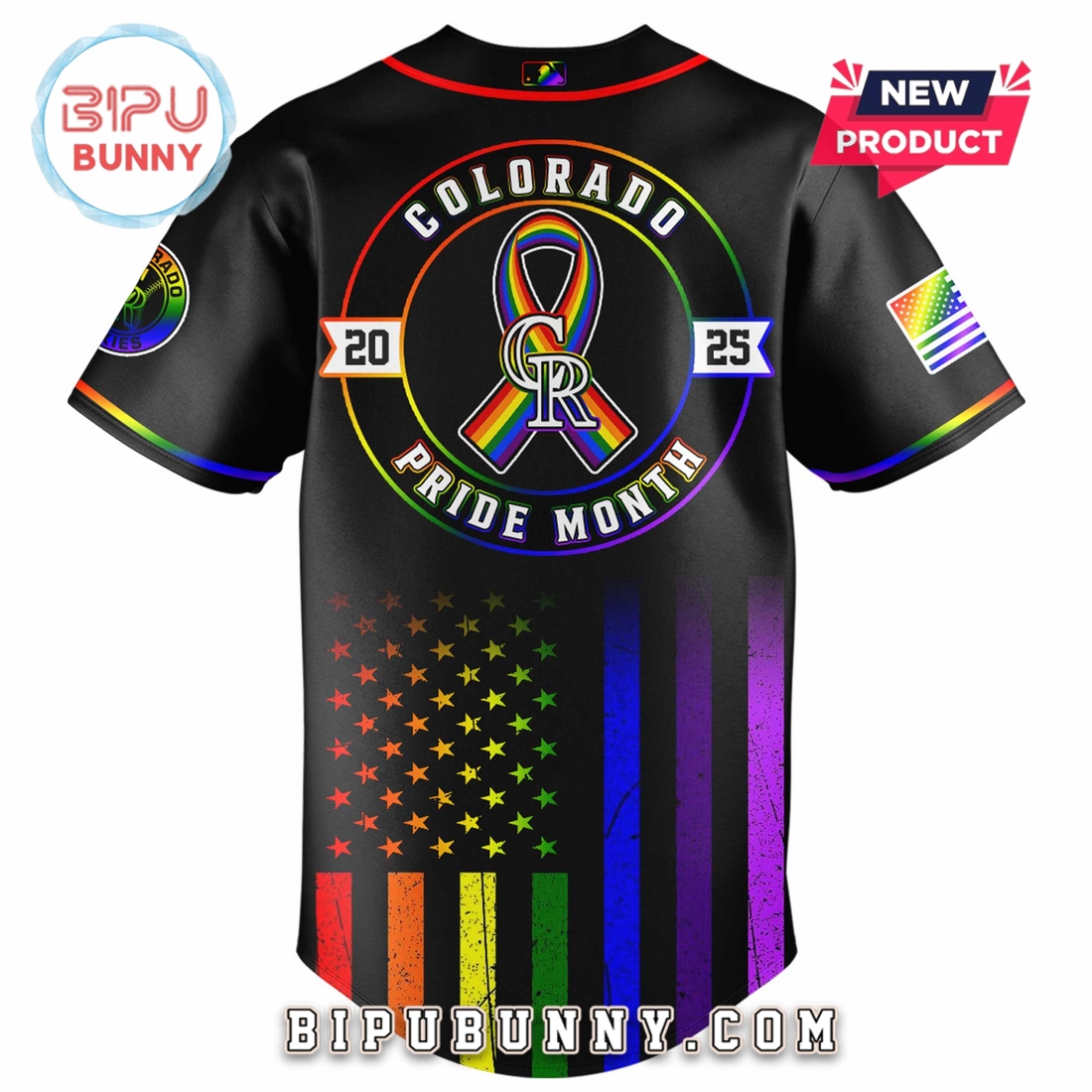 Colorado Rockies Happy Pride Month Baseball Jersey - Image 3