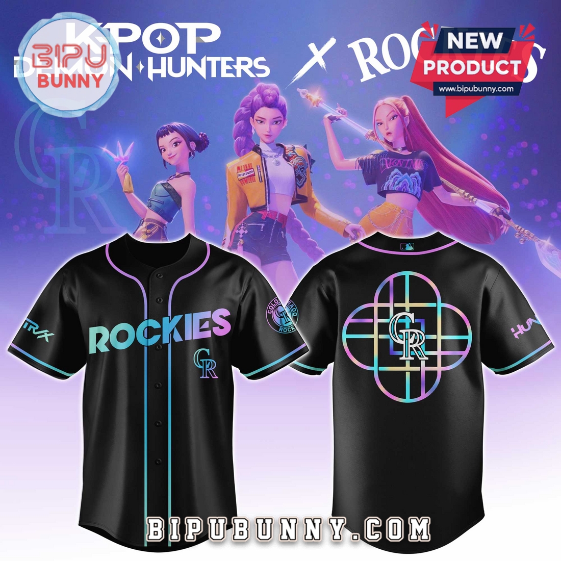 Colorado Rockies MLB x KPop Demon Hunters Baseball Jersey