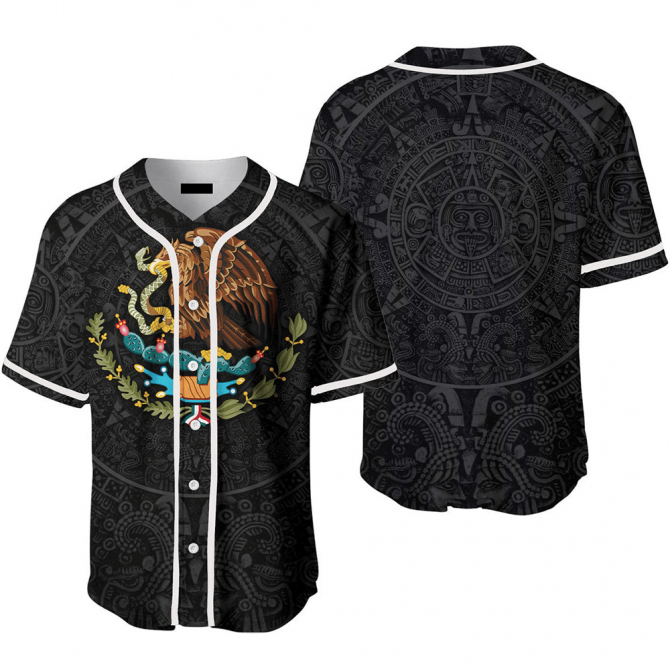 Aztec Eagle Baseball Jersey – Unique Mexican Heritage Design, Breathable & Stylish